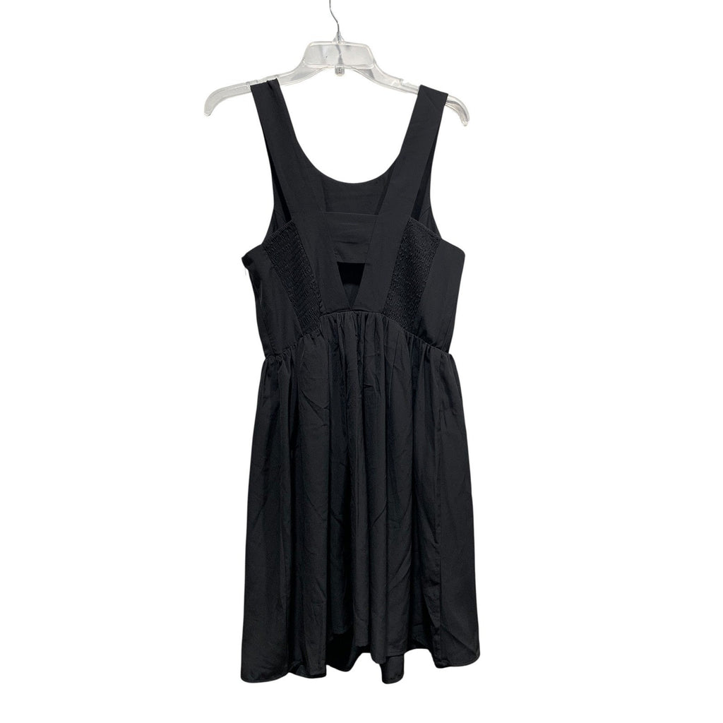 Amanda Uprichard Black Fit and Flare Open Back Smocked Dress Size M RN132941