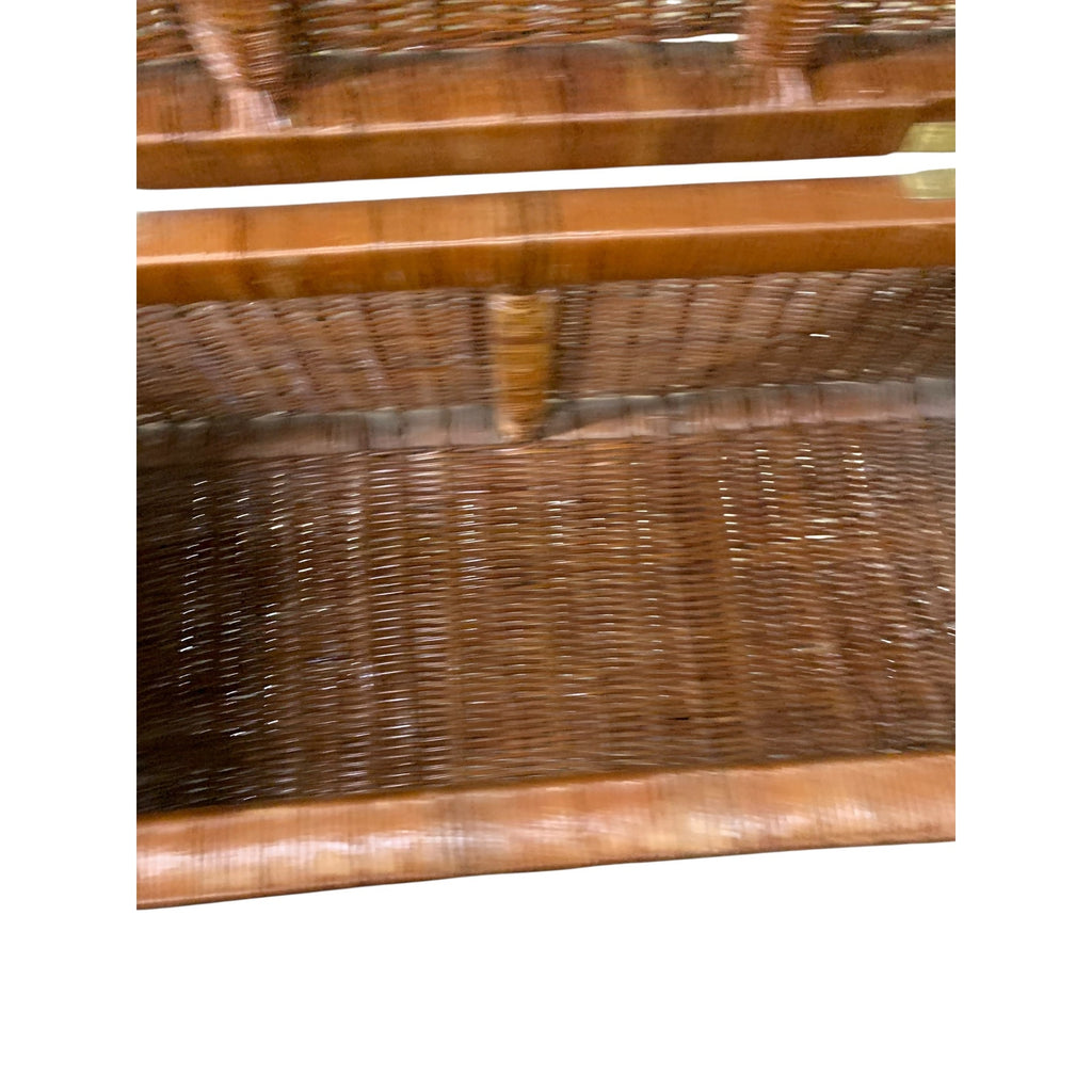 Vintage Chinoiserie Hand Woven Wicker Chest 28"