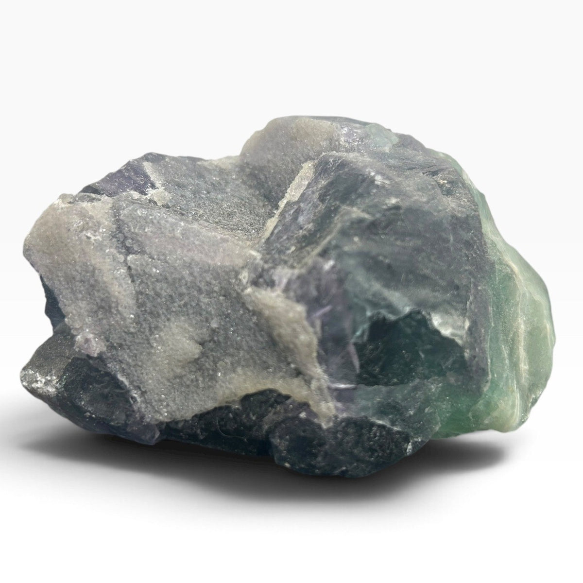 Natural Raw Fluorite Crystal Specimen Green Purple Rough Stone 1.4lb 3x4x2.5in