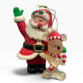 Disney Santa Claus and Mickey Mouse Christmas Ornament Glitter Accents 4x3 VTG