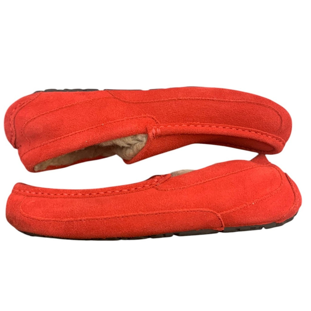 UGG Australia Men's Ascot Slippers Samba Red 1101110 Shoe Sheepskin Suede SZ 9