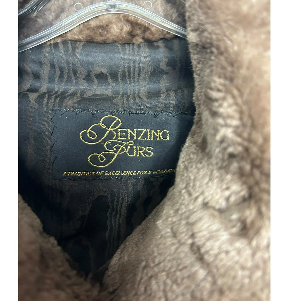Benzing Furs Vintage Sheared Beaver Fur Coat Brown Gradient Large mob wife lux