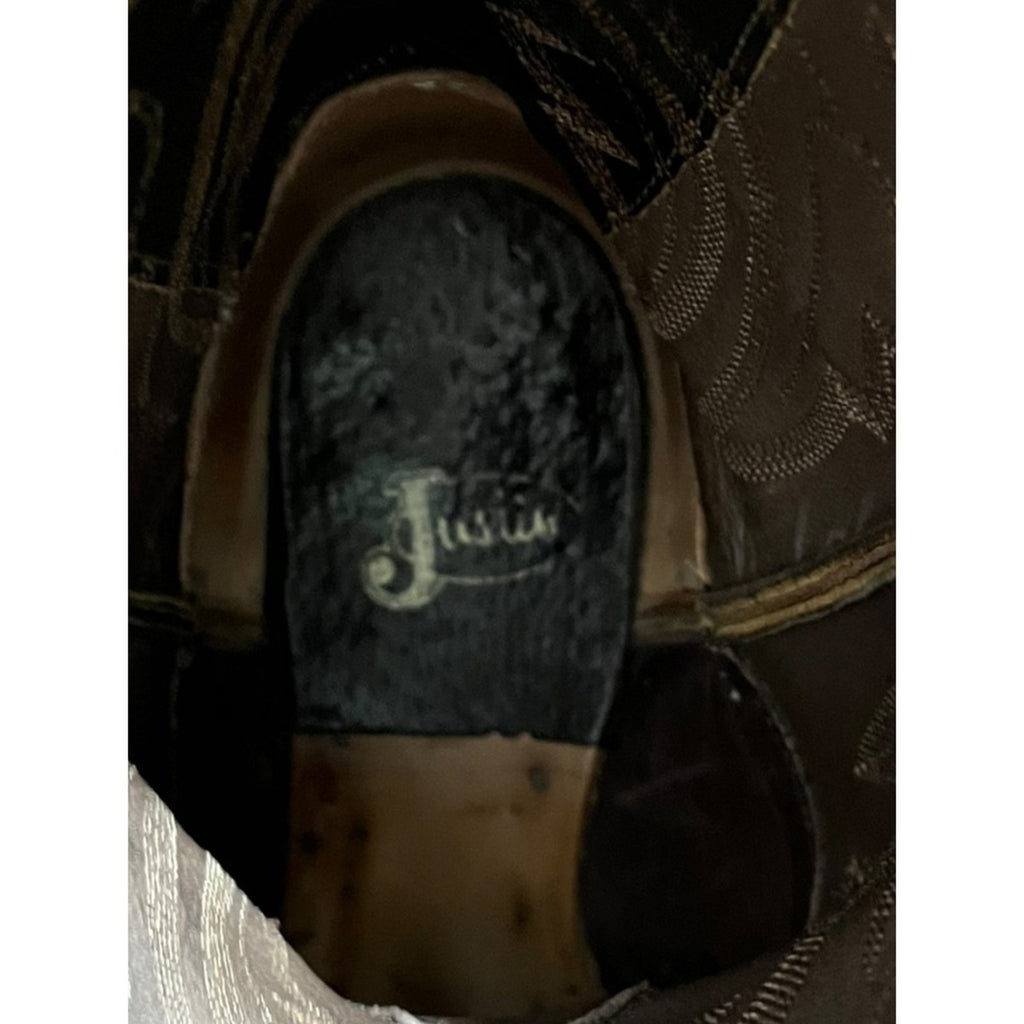 Justin Cognac Belly Alligator Cowboy Boots Men's Crocodile Size 11 EE Western