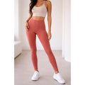 Soma 24/7 High Waist Leggings Terracotta Rust Orange Side Pockets Size M 804381