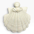 Vintage 1983 Margaret Furlong 3 Inch White Porcelain Shell Angel Ornament