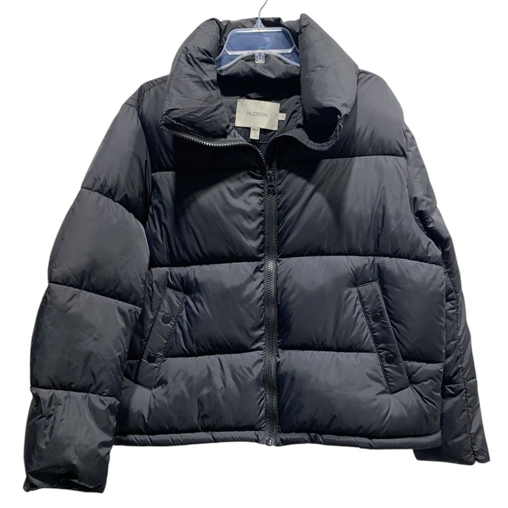 HUDSON Black Puffer Jacket Stand Collar Full Zip Women's Size Medium