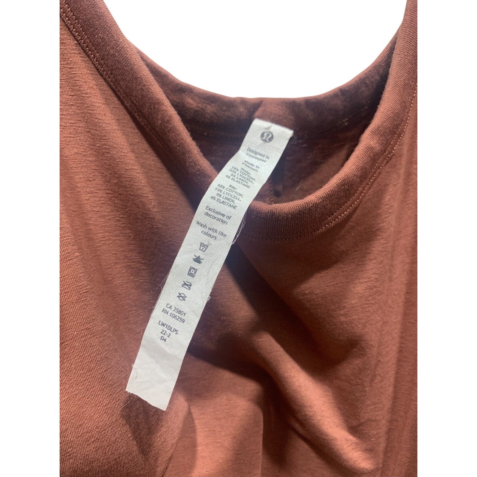 Lululemon Classic-Fit Cotton-Blend Scoop Dress sz 10 Ancient Copper