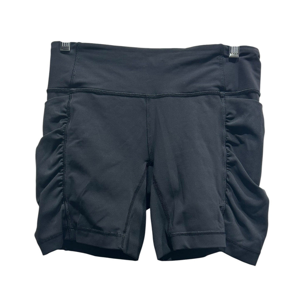 Lululemon Black Ruched Side Pocket High Rise Biker Shorts Womens Size 6