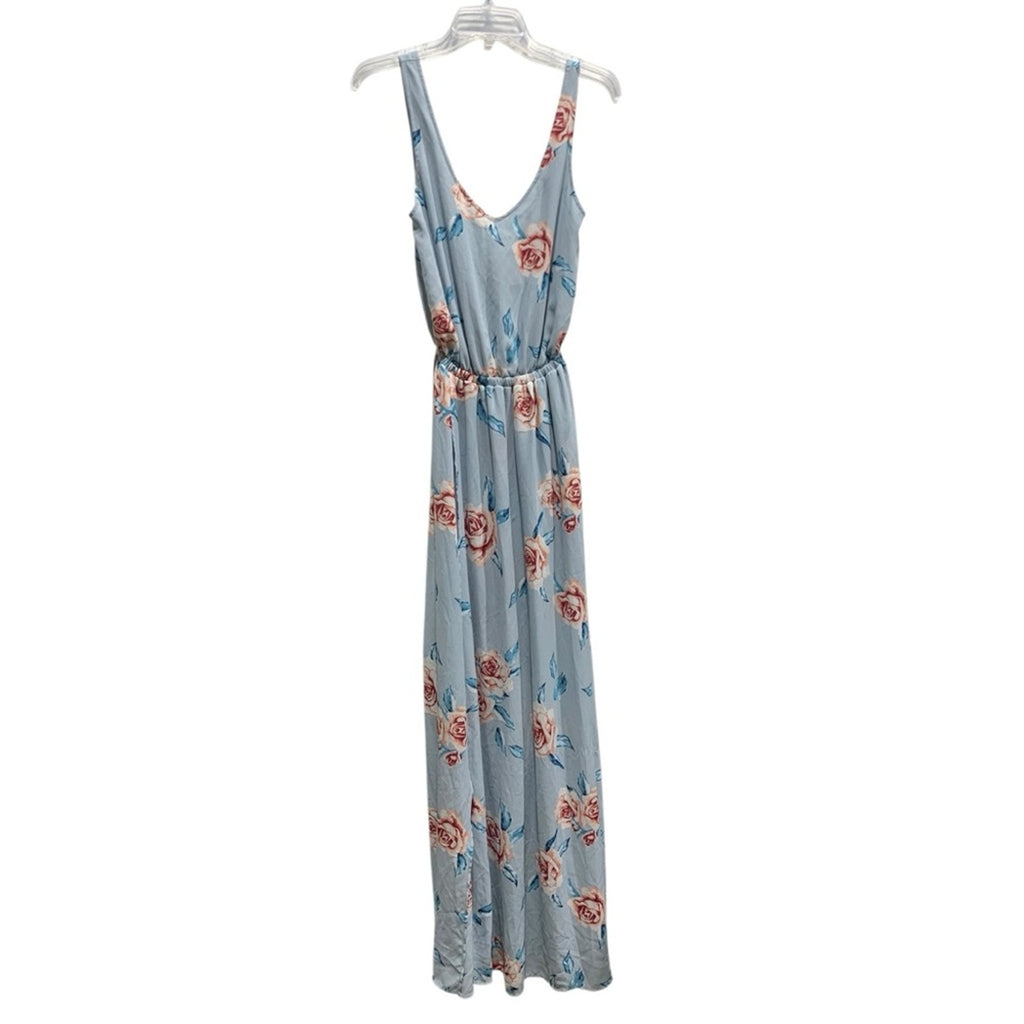 Show Me Your Mumu Blue Floral Kendall Maxi Dress size Small