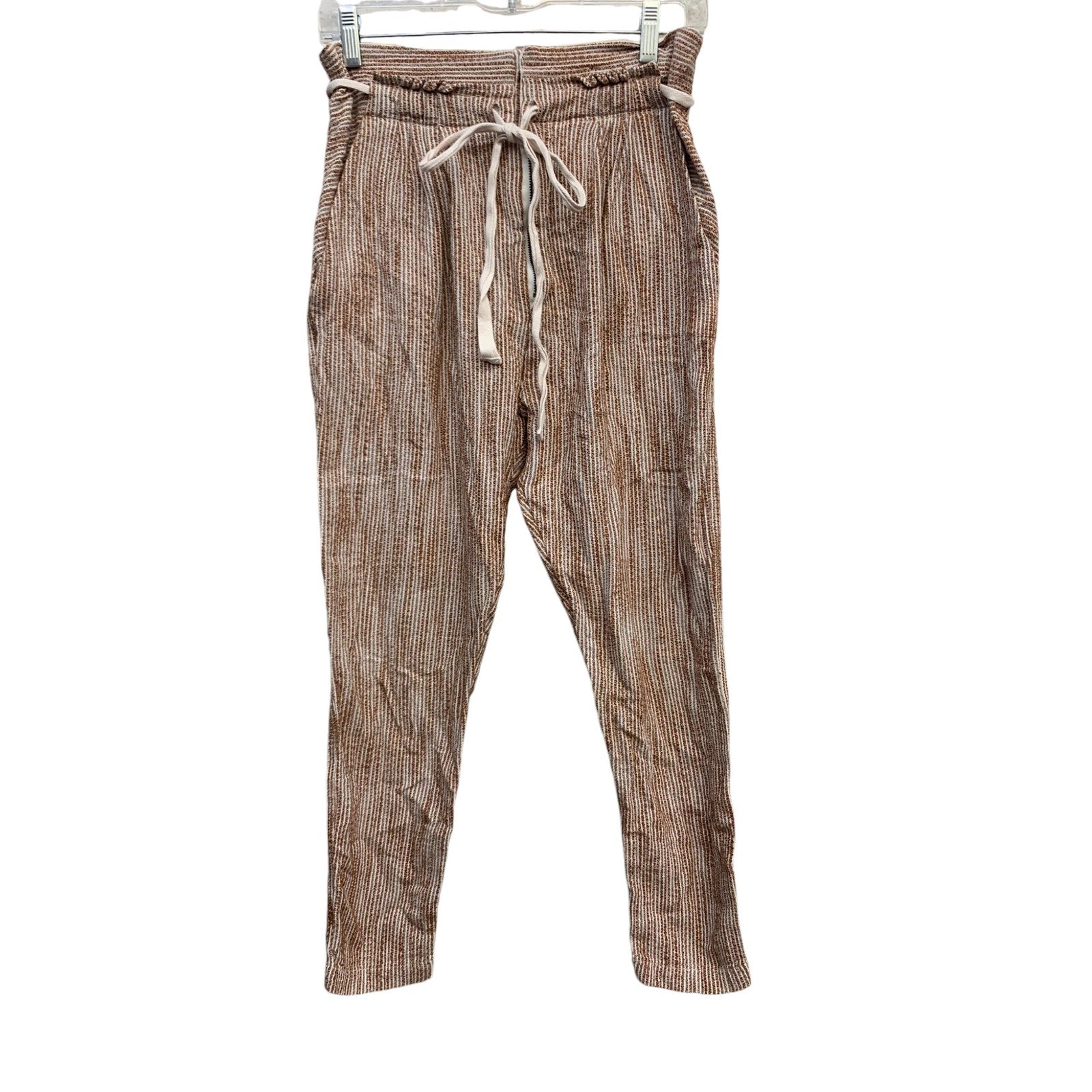 Free People Womens Light at Sunrise Cotton Knit Cropped Pants SZ 4