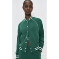 VARLEY Jepson Club Jacket Green DoubleSoft Varsity Style Snap Front Women Small