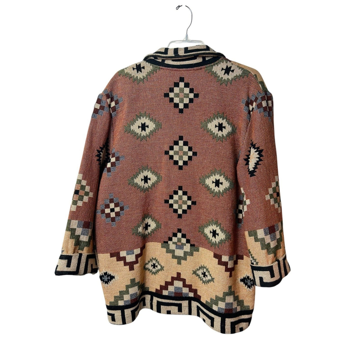 Vtg Its Outta The Bag Unge-Potch-Ket Southwest Aztec Blanket Tapestry Jacket L
