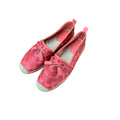 COACH Espadrille Slip On Shoes Pink Signature Espadrilles Tassel Accents SIZE 8b