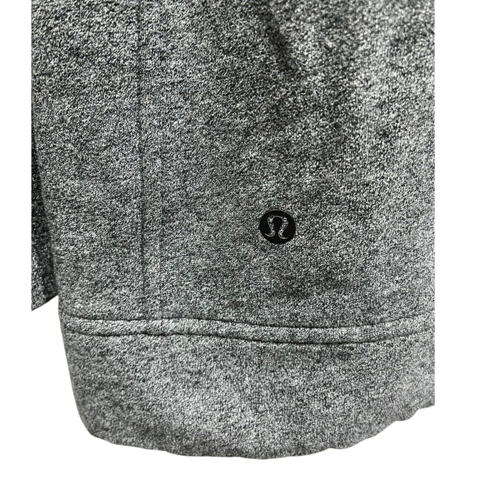 Lululemon Back To It Wrap Heathered Speckled Black Gray Asymmetrical Zip Size 6