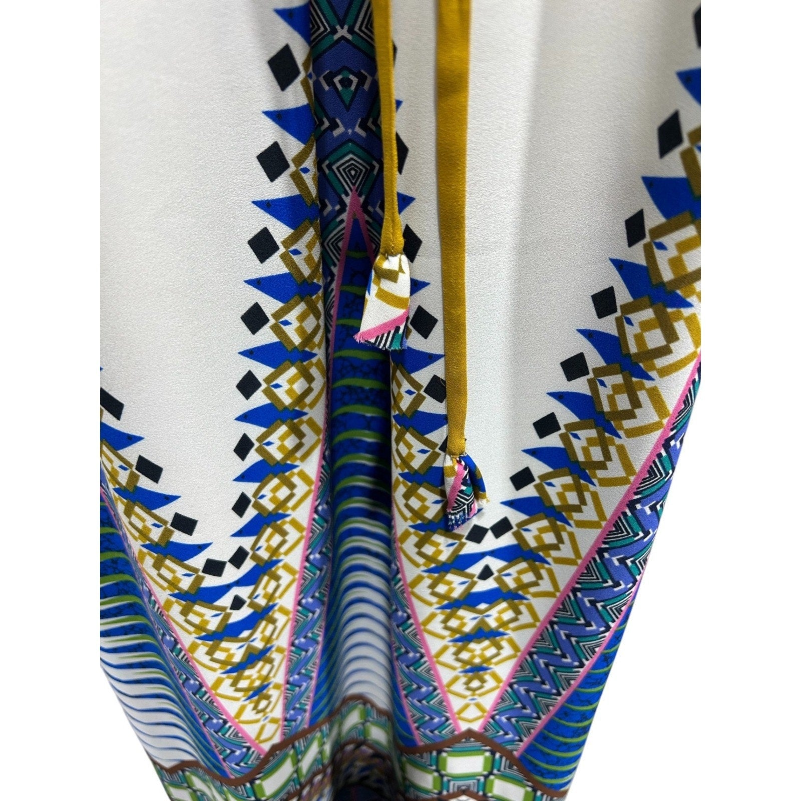 Maeve Anthropologie Tribal Print Sleeveless Maxi Dress Size 6 Boho coastal vacay