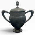 Antique 1881-1892 Barbour Bros Silver Plate Trophy Urn Floral Relief 3011 Patina