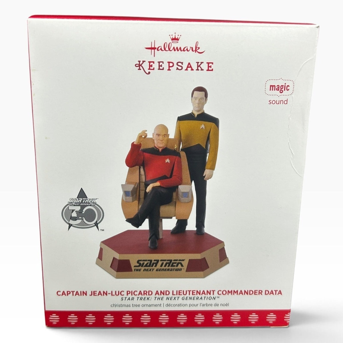 Hallmark 2017 Star Trek Picard and Data Magic Sound Keepsake Ornament QXI3402