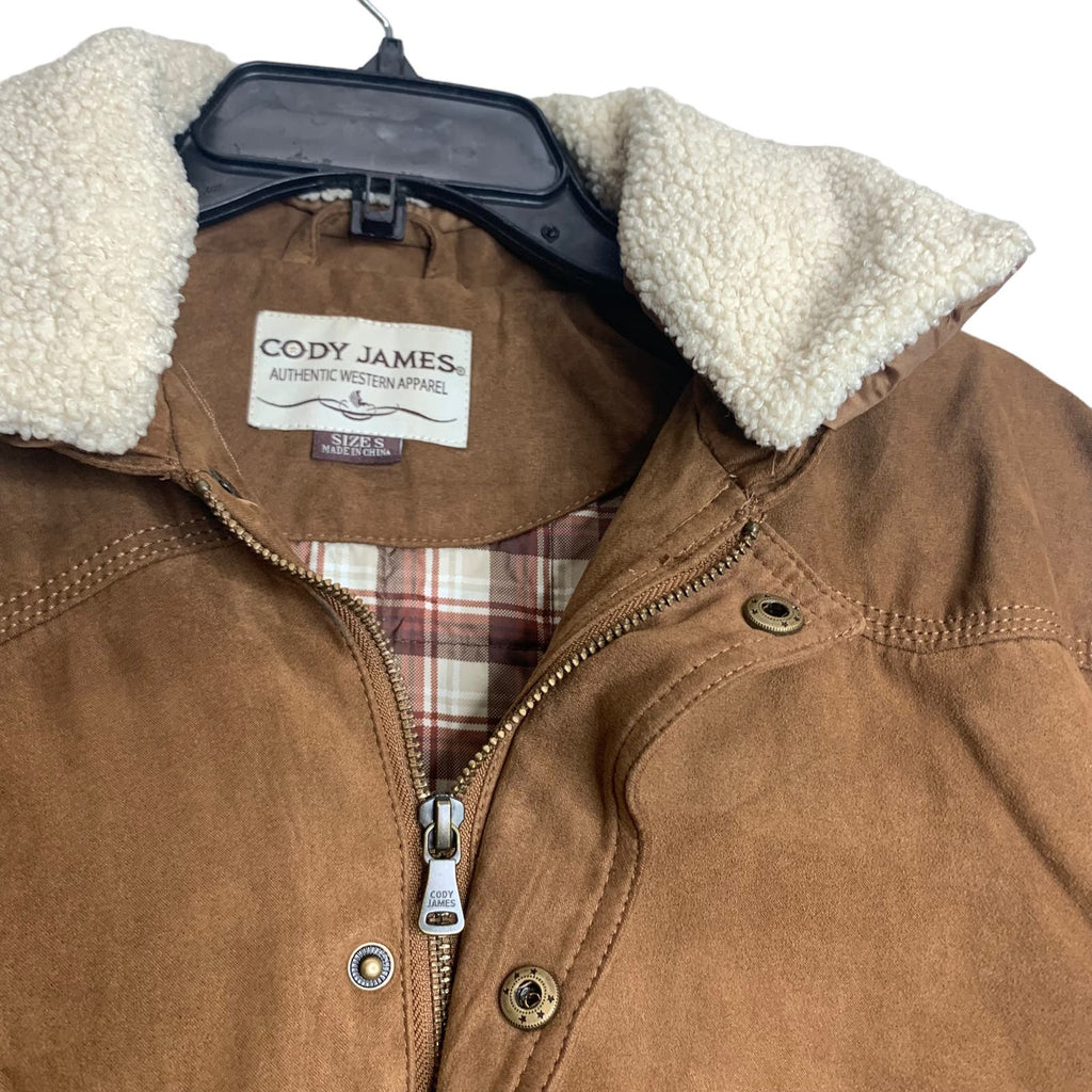 Cody James Dark Brown Swayed Bomber Men's Jacket SZ S