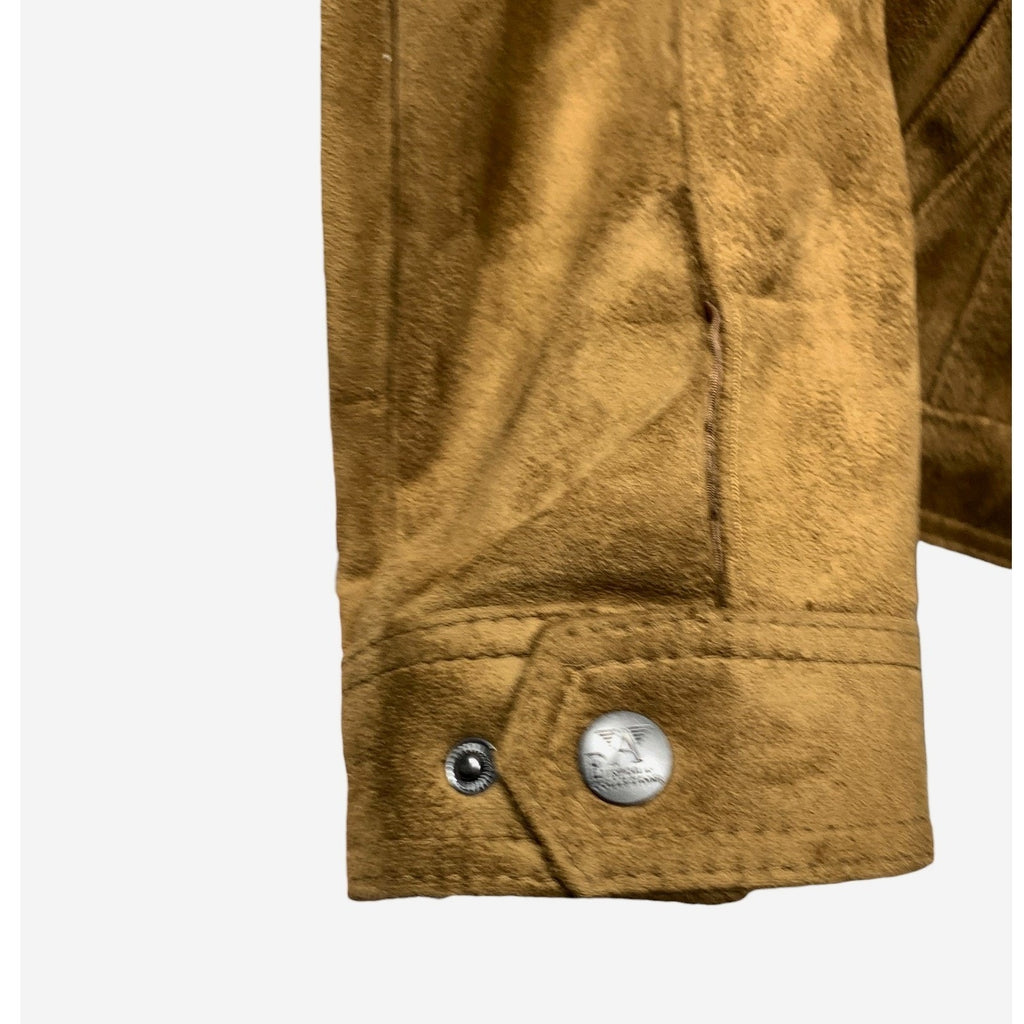 NWT Emporio Collezioni Mens Suede Bomber Jacket Brown Full Zip Made Italy sz M