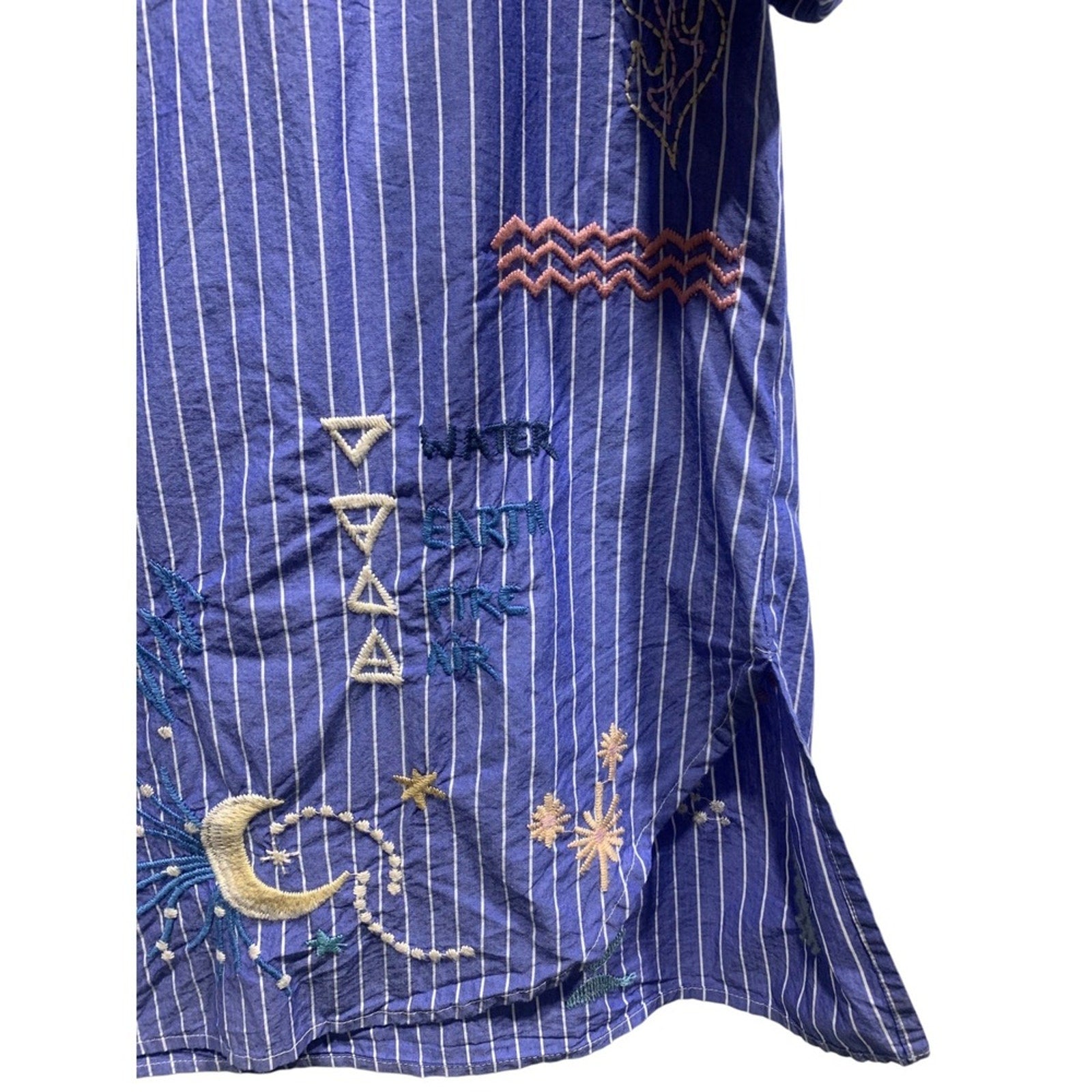 Johnny Was Sezane Weekend Oversized Tunic SZ Medium Embroidered Bohemian Top