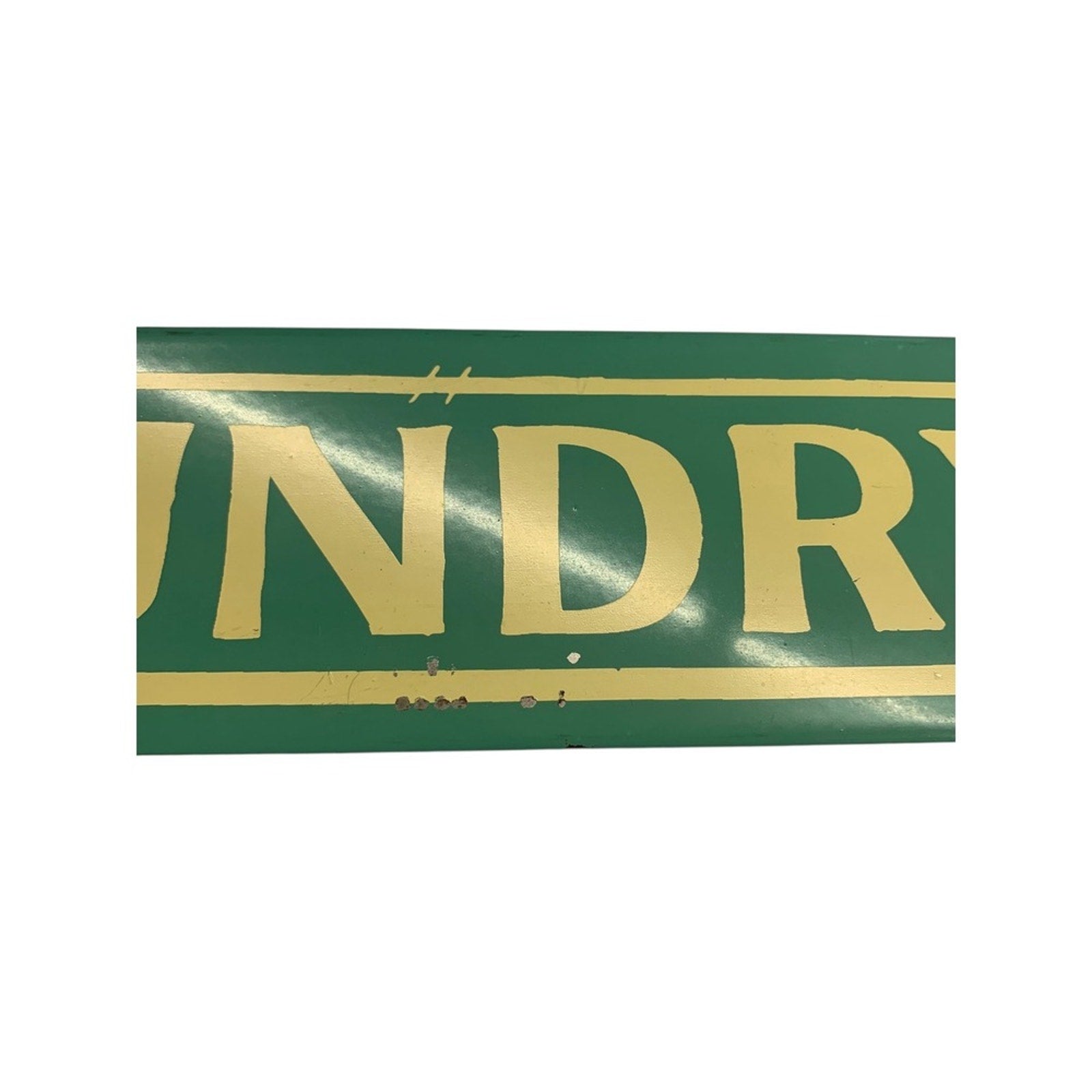 Vintage Laundry 15 Cents Metal Sign Green Gold Retro Home Decor Wall Art