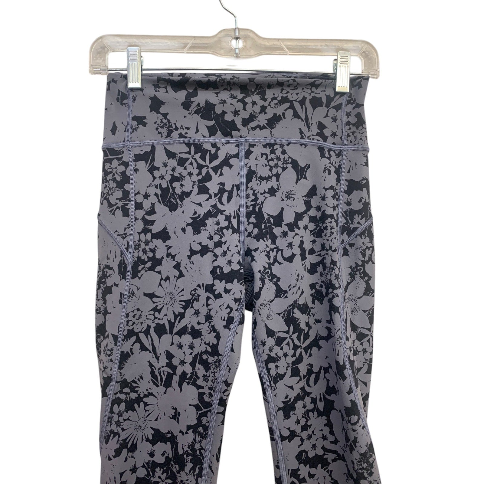 Lululemon In Movement Crop *Everlux 19" Efflorescent Nebula Black SZ 6
