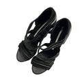 Camilla Skovgaard Black Leather Suede Architectural Wedge Sandals Size 41 club