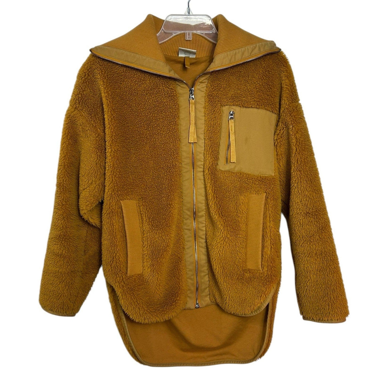Varley Myla Zip Through Sherpa Jacket Mustard Yellow VAR01703 Small FALL COZY