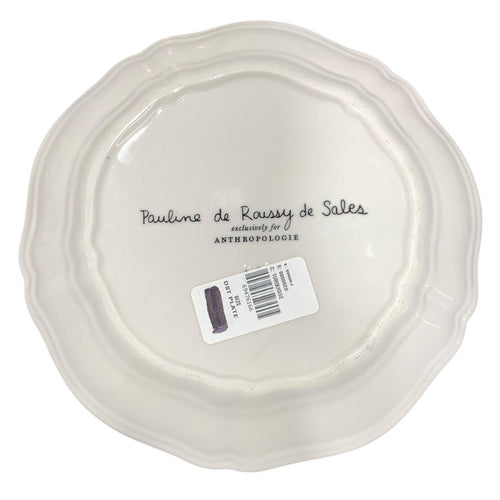 Anthropologie Pauline de Roussy de Sales Circus Dessert Plate Turquoise Gold Rim