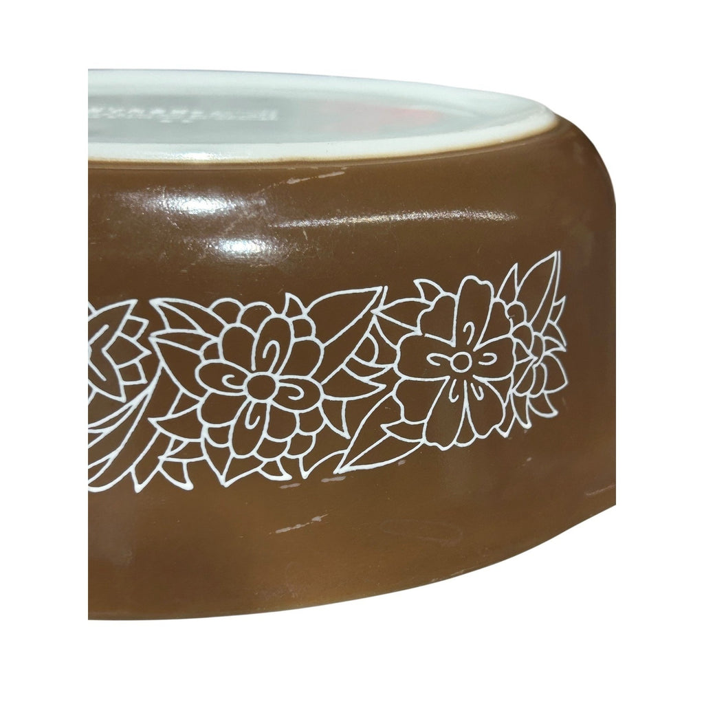 Pyrex Woodland 043 Oval Casserole Dish 1.5 Qt Brown no Lid Vintage Baker