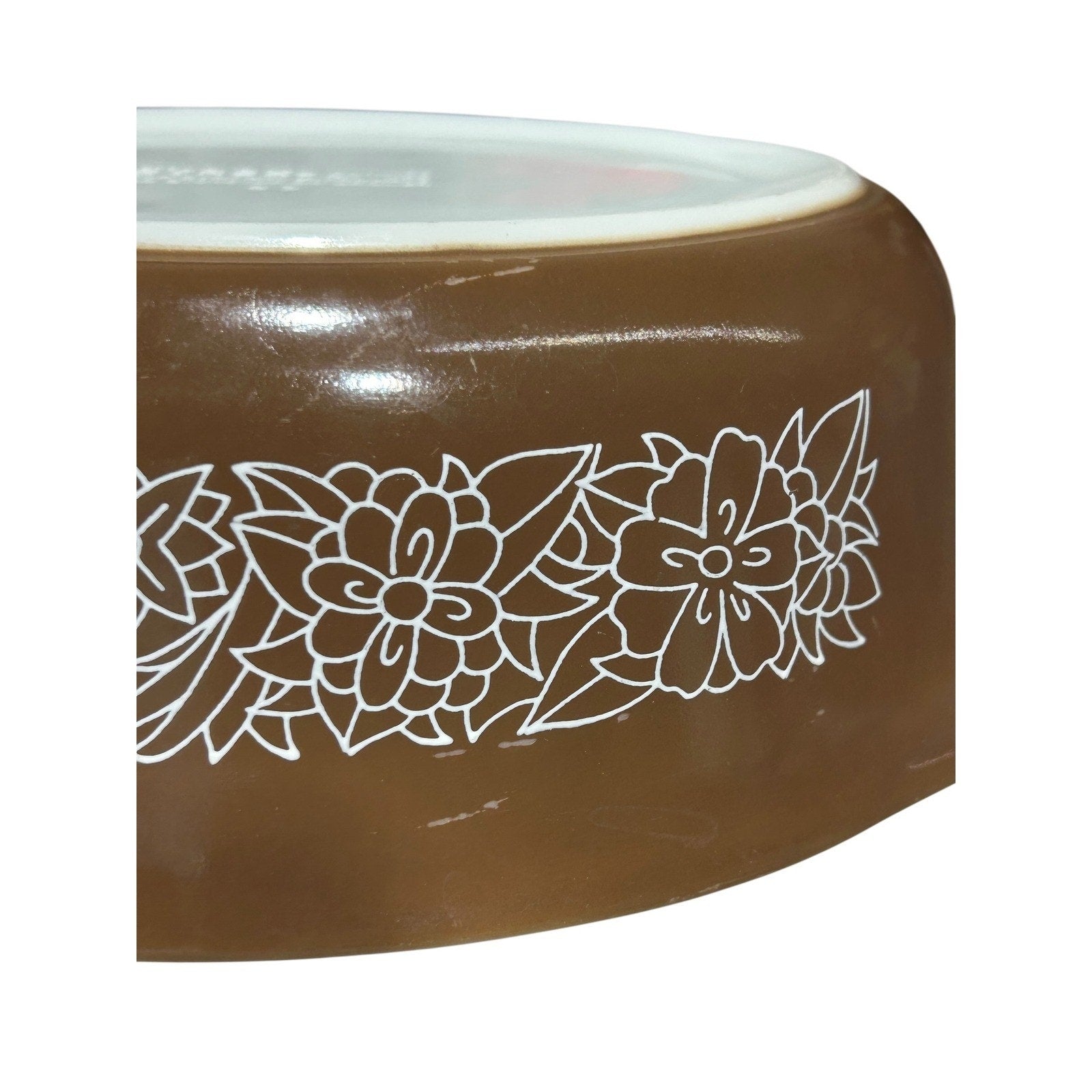 Pyrex Woodland 043 Oval Casserole Dish 1.5 Qt Brown no Lid Vintage Baker