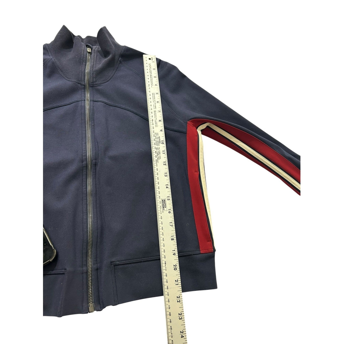 Lululemon Cover Your Tracks Jacket Navy Blue Red White Stripe 8 W4AK3S sporty