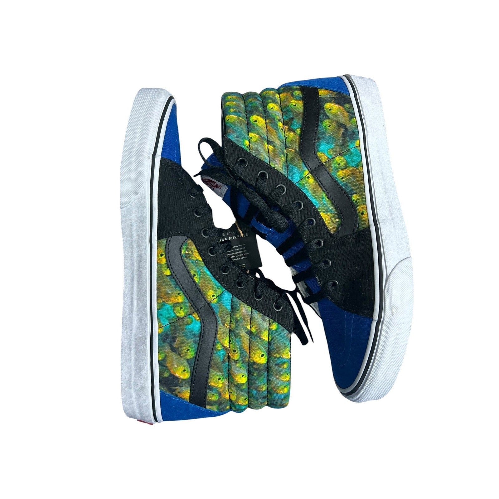Vans x National Geographic Sk8-Hi Reissue Blue Black Fish Print Mens 12 Sneaker