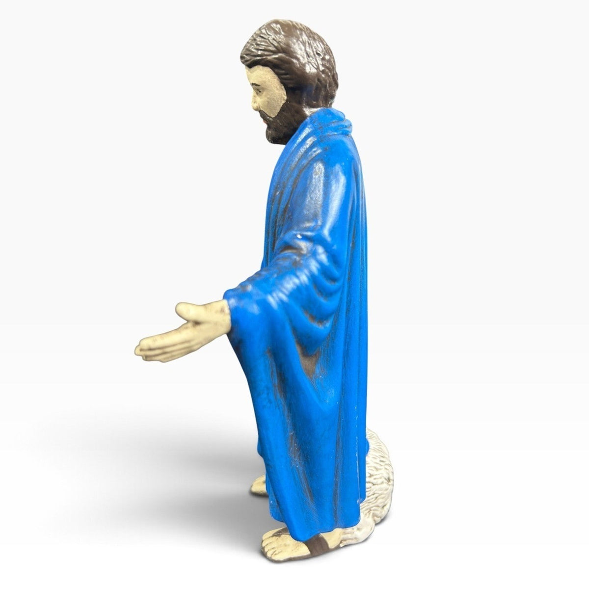Vintage 1970s Holland Mold Nativity Shepherd with Sheep Ceramic Figurine 8 inch