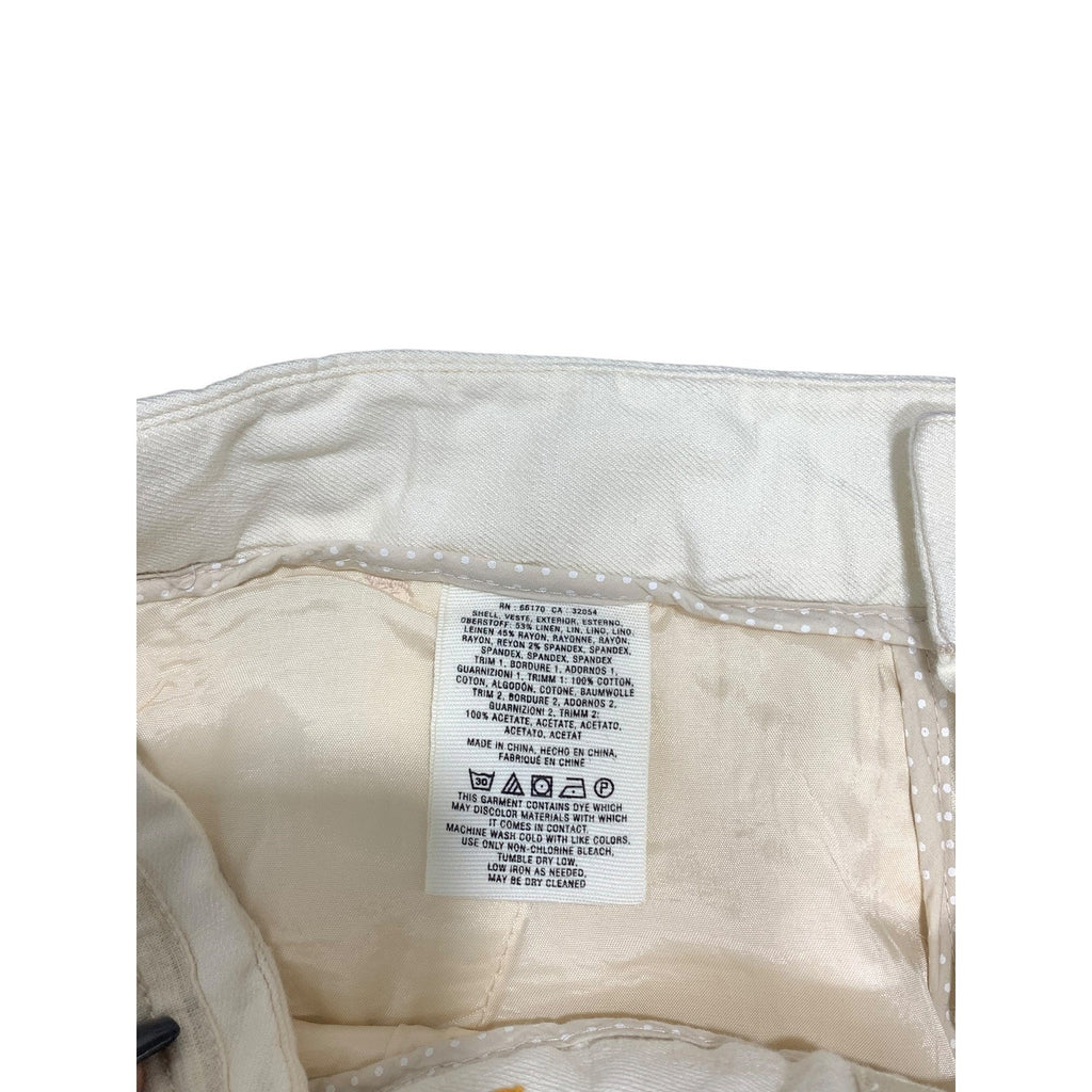 Pilcro and the Letterpress No 29 Cream Drawstring Tapered Pants Womens Size 29