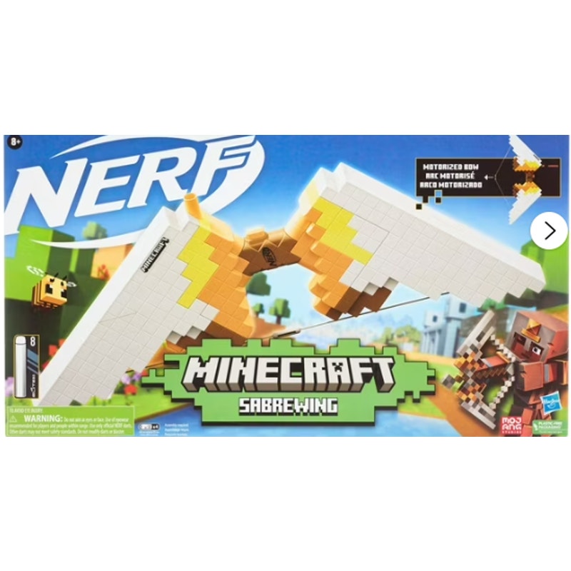 Nerf Minecraft Sabrewing Motorized Blaster Bow with 8 Elite Darts and 8-Dart Clip