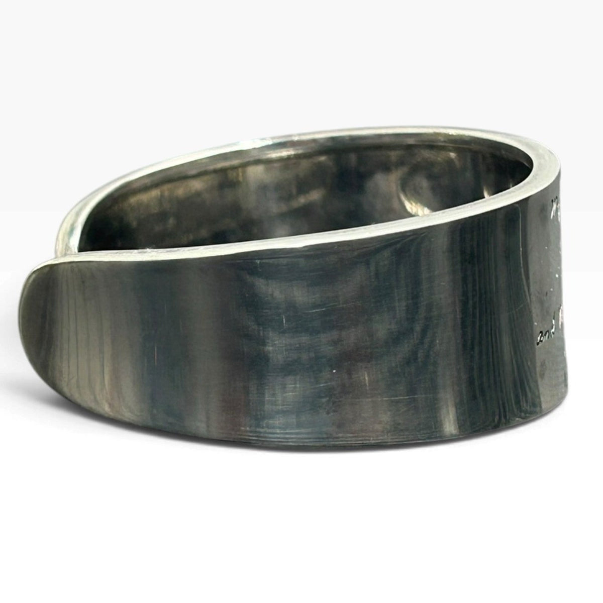 6.75" Vintage BB Becker Sterling Silver 925 Engraved Cuff Bracelet Stamped 925