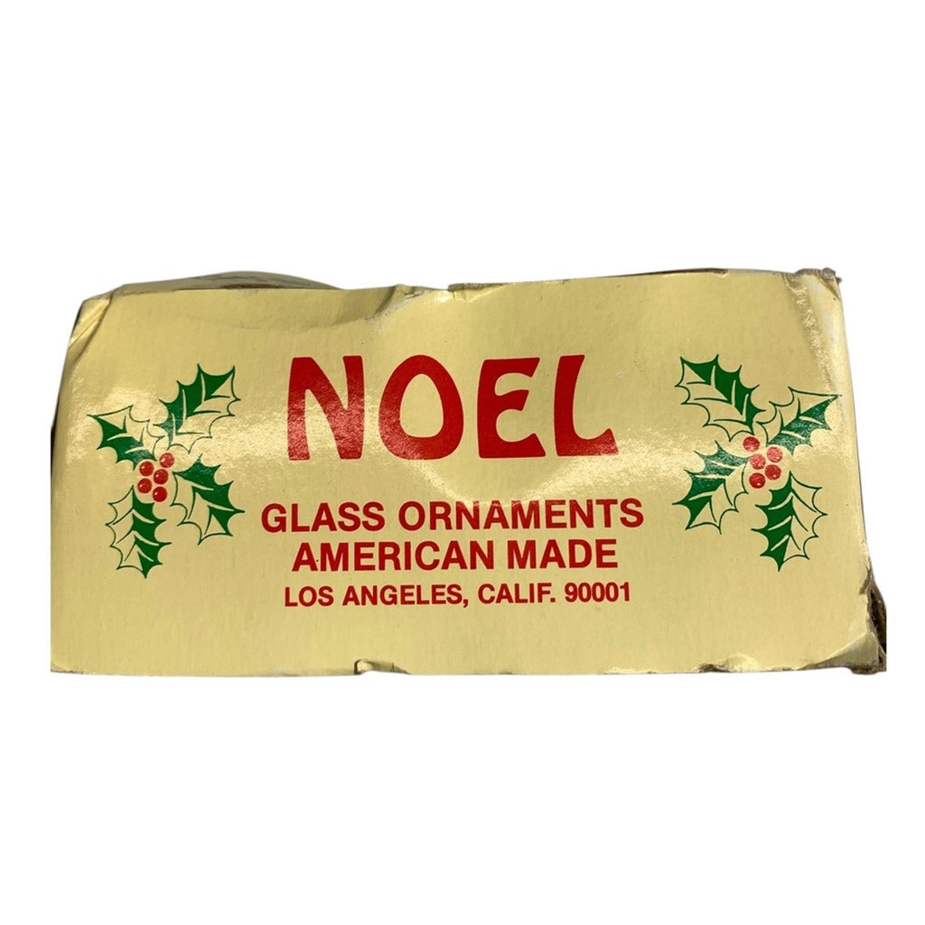 Vintage Noel 6 Glass Christmas Ornaments 2 1/4 In Diameter Light Green American
