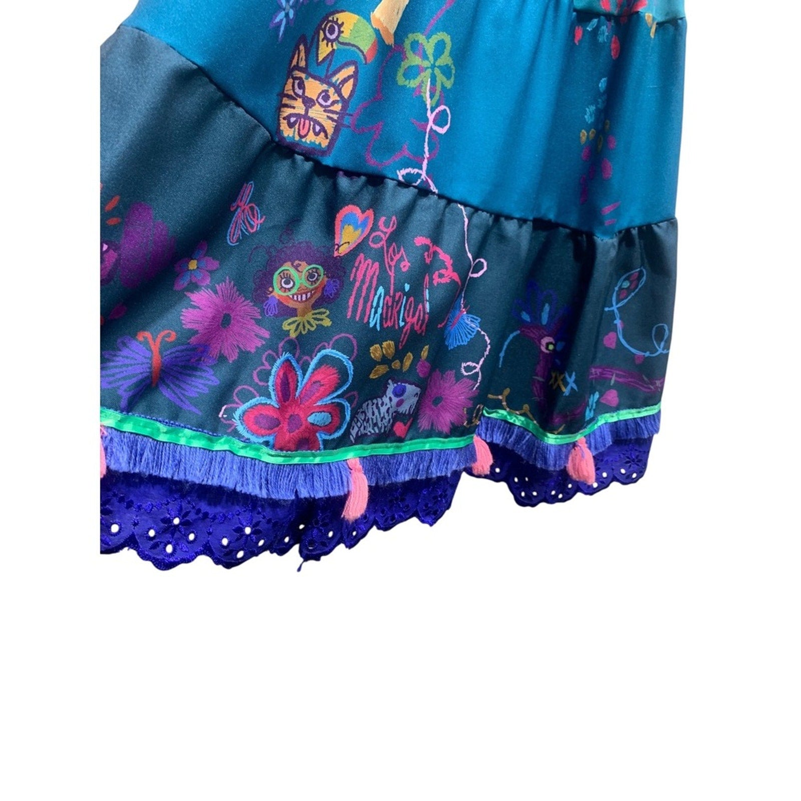 Disney Mirabel Dress Costume Encanto Girls Size 5/6 White Blue Madrigal