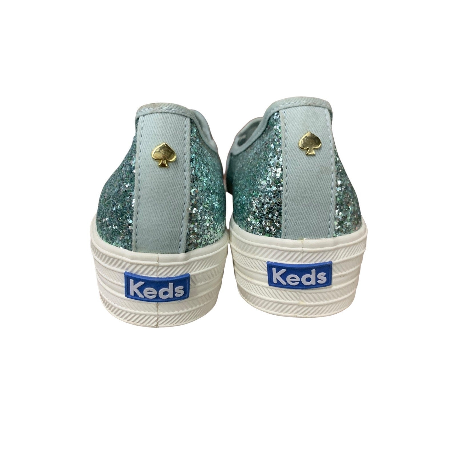 Keds for Kate Spade New York Double Decker Glitter Slip On Sneakers Blue SZ 9