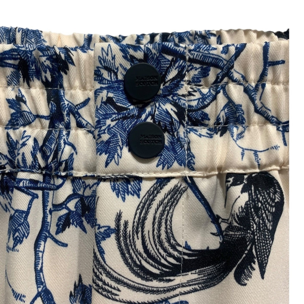 Scotch & Soda Maison Scotch Blue Floral Bird Print Jogger Trousers Size M