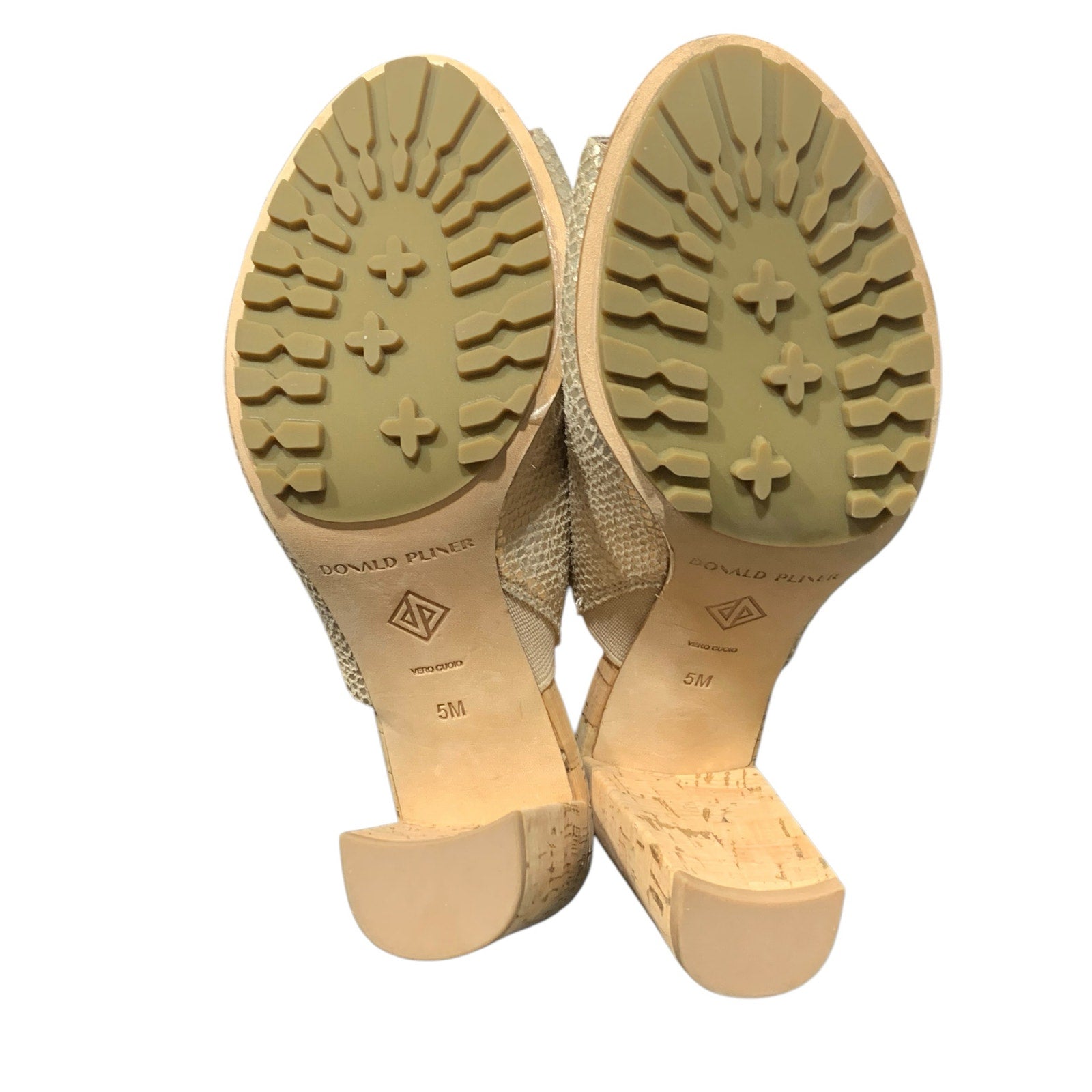 Donald Pliner Sukari-PM Slide Sandal Pebble Metalic Platino HEEL