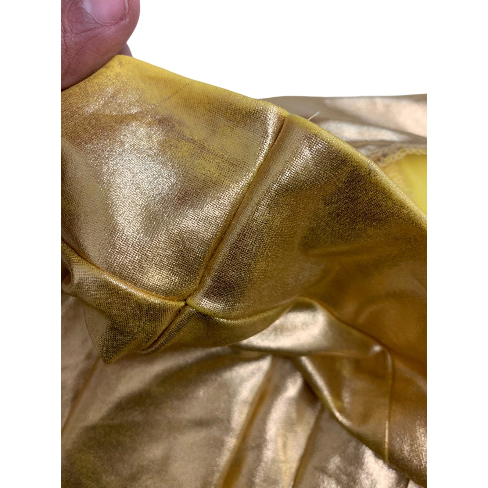 Shiny Metallic wet look flared mini Skater skirt Gold SZ XS