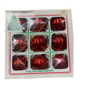 Vintage Essex Frankie Red Glass Christmas Ornaments Set of 9 in Box USA