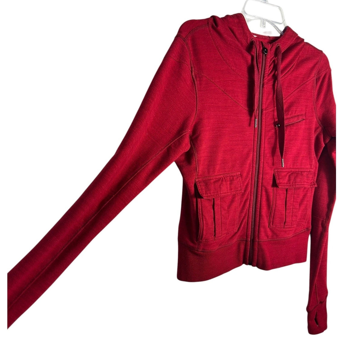 Lululemon Carry And Go Hoodie Commuter Denim Deepest Cranberry Red Zip Jacket 8