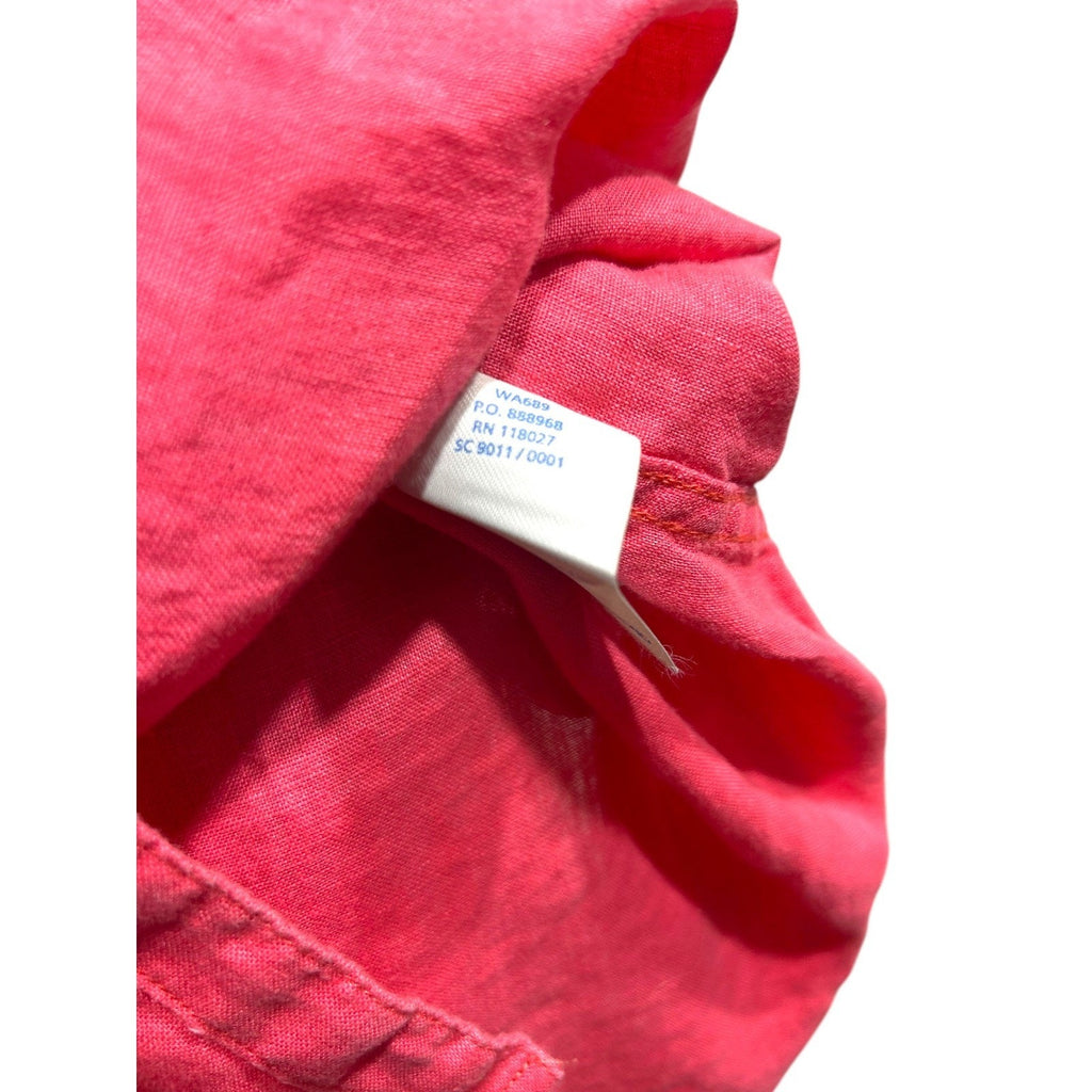 Boden Pink 100% Linen Button Down Shirt Long Sleeve Pockets WA689 US 12R