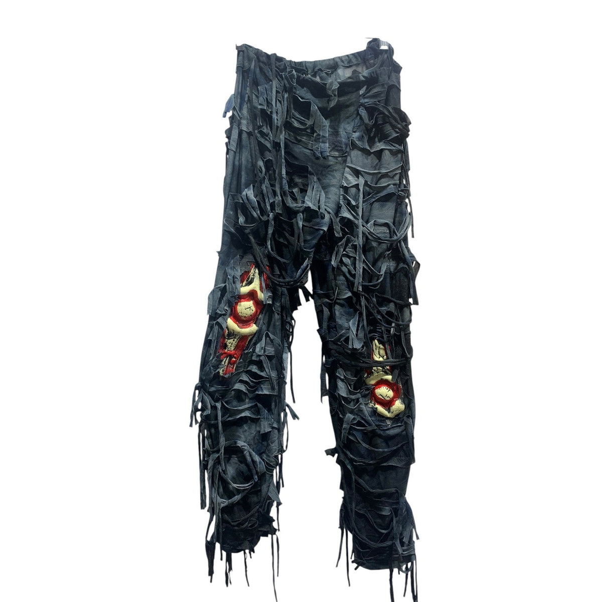 Zombie Deluxe Kids Costume Set Hooded Top Pants Mask Gloves Gray Red Size L