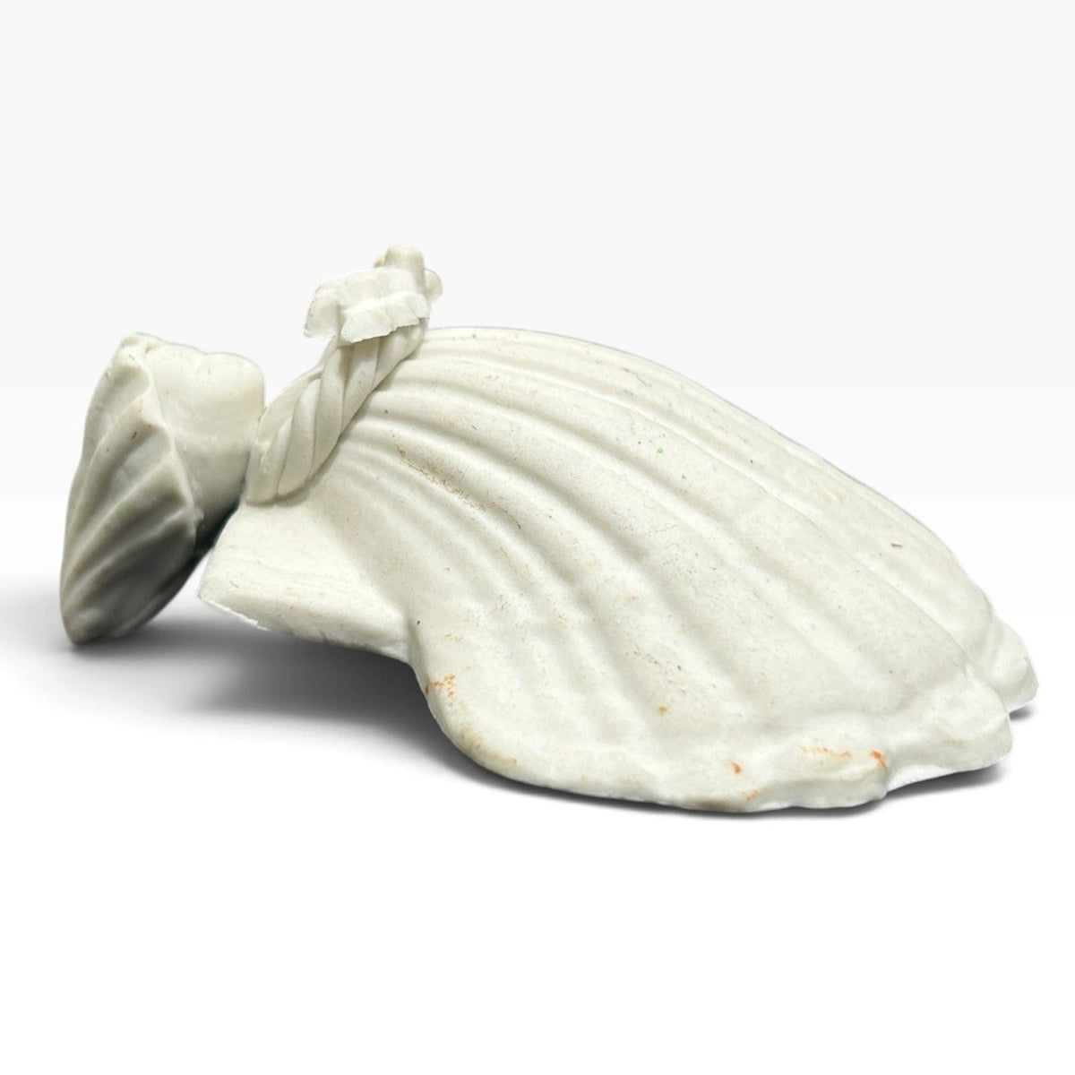 Vintage 1983 Margaret Furlong 3 Inch White Porcelain Shell Angel Ornament
