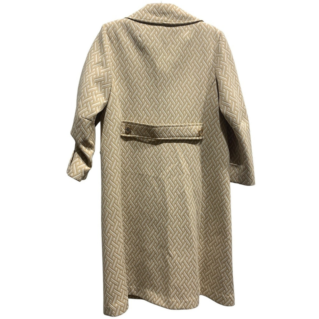 Vintage Sears Perma-Prest Coats Womens Beige Double Breasted Trench Coat Size 16