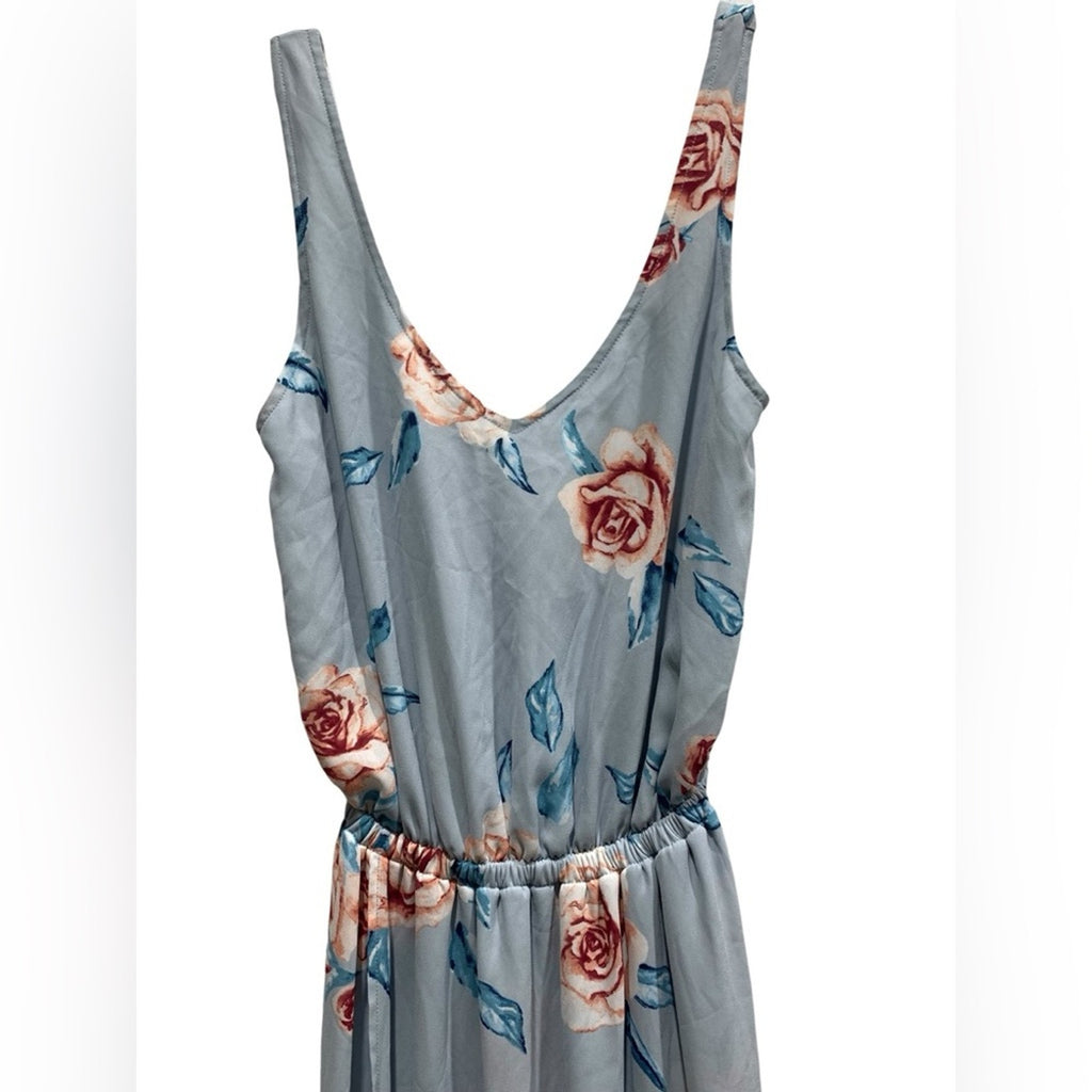Show Me Your Mumu Blue Floral Kendall Maxi Dress size Small